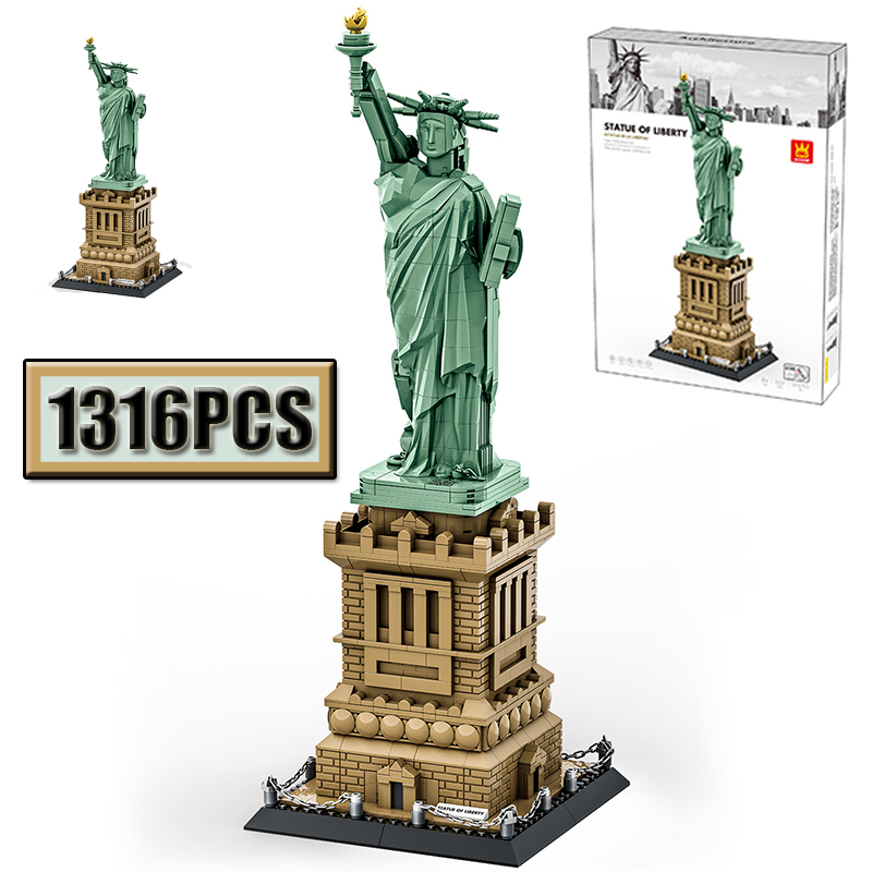 Lego Set Creator - MOC 1409PCS ビルディングモデルブロックセット - クリエイティブアメリカン自由の女神都市ストリートビュー教育用ビルディングキットギフト