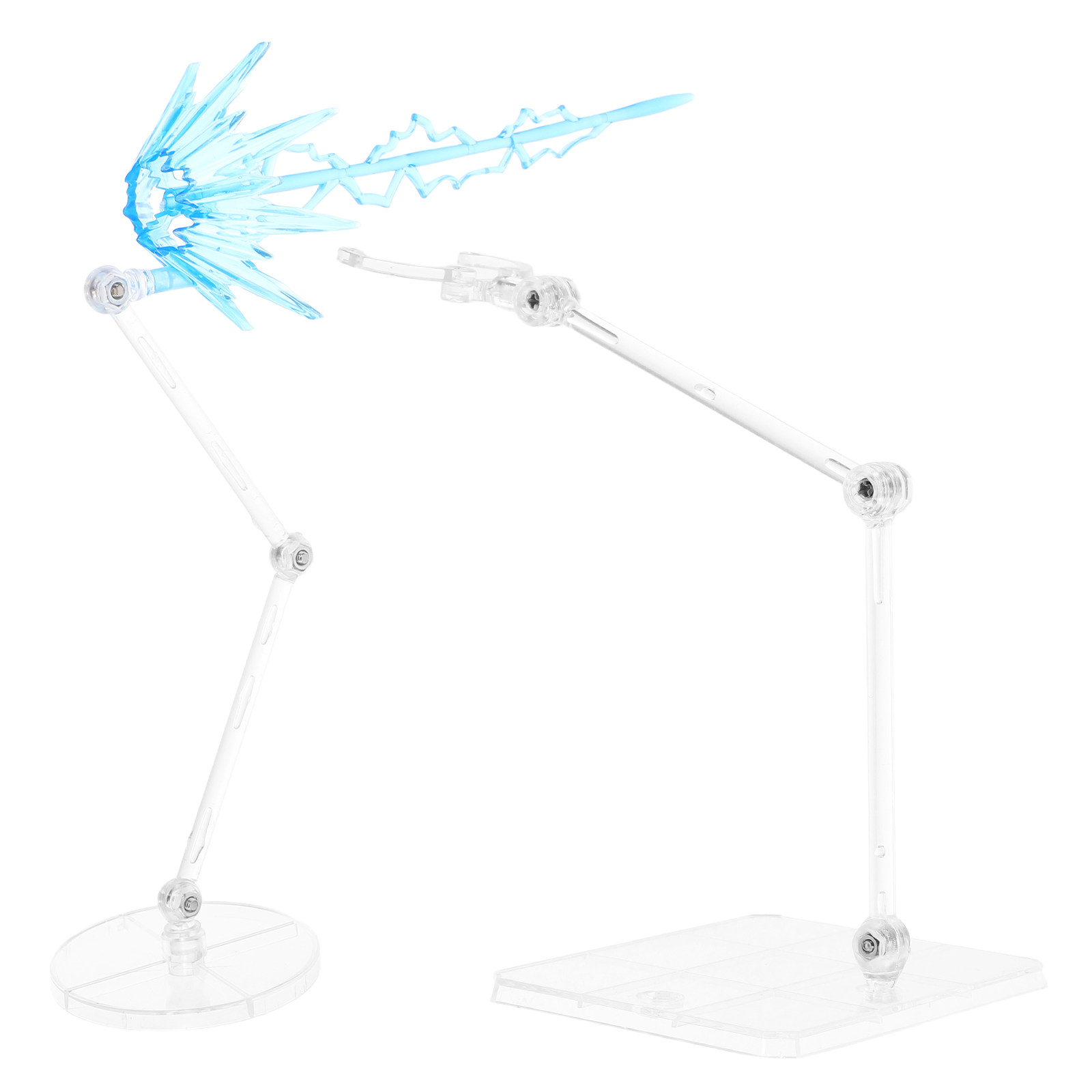 Action Figure Stand - 1セットの透明で調整可能なアクションフィギュアスタンド。デスクの装飾用として使えるプラスチック製の模型アクセサリー。