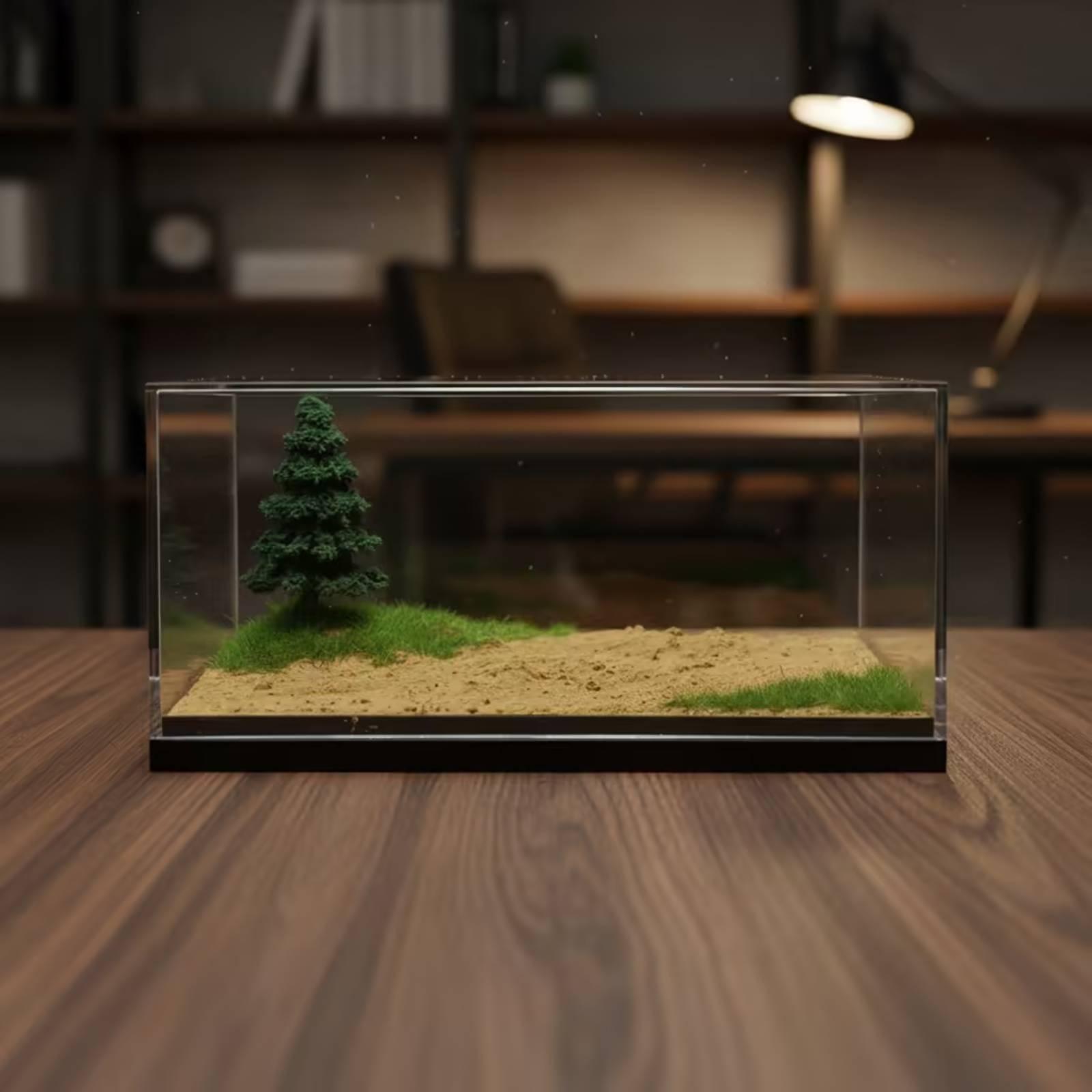 Display Case Acrylic - ミニチュアレーシングディスプレイボックス、ロードジオラマアクセサリー付き、クリアアクリル製モデル塗装ケース、デスクトップコレクター向け