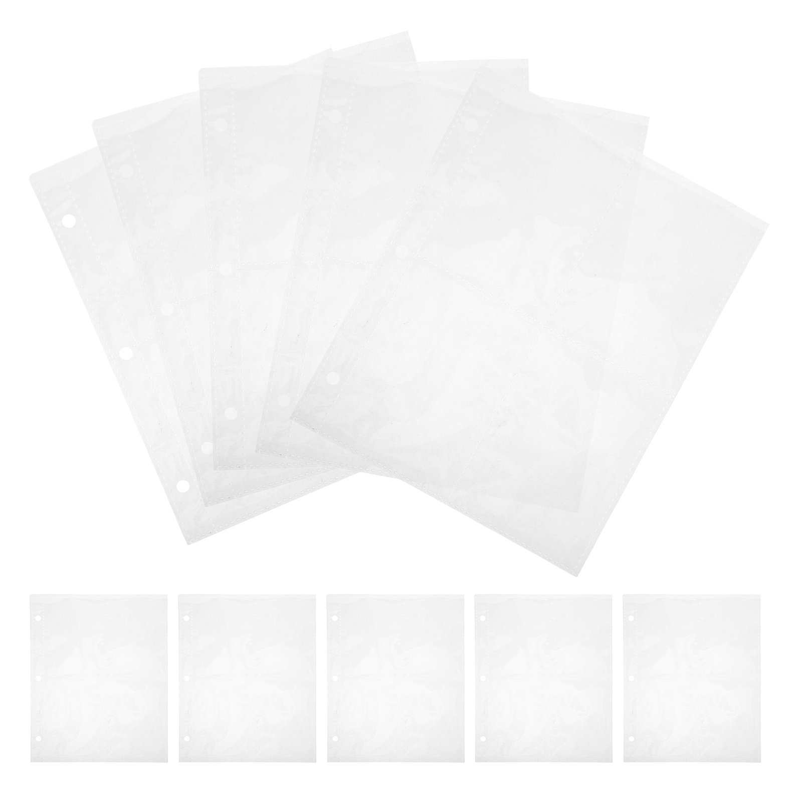 Trading Card Binder - 10枚入り、カードバインダー用リフィルページ、透明プラスチック製、写真やスポーツカード用のクリアポケット保護カバー。