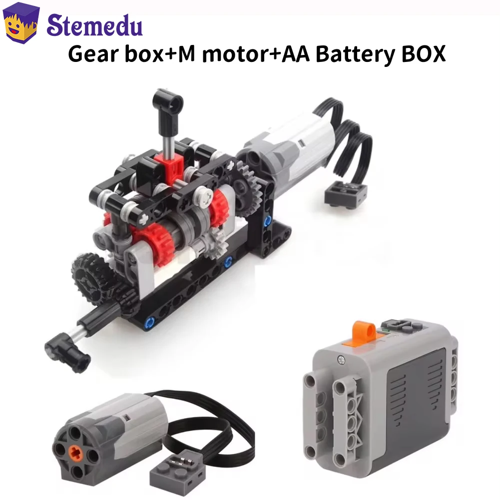 Lego Set Technic - Moc-ハイテク4速ギアボックス手動トランスミッションキット、DIY技術モデル、mモーター、8883の電力機能、ビルディングブロック、レンガ