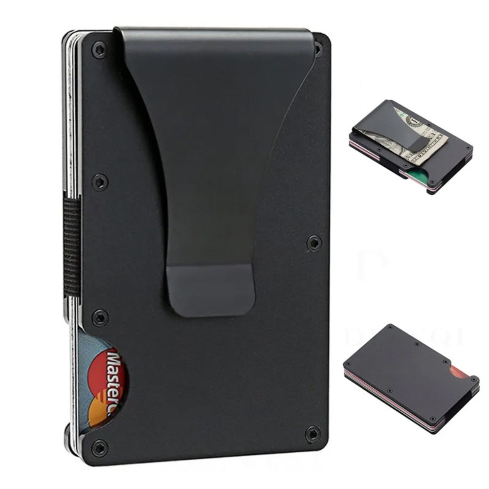 Card Top Loader - アルミ合金 RFID ブロッキングカードホルダー超スリム盗難防止金属財布ミニマリストクレジットカードケースポータブル収納ポーチ