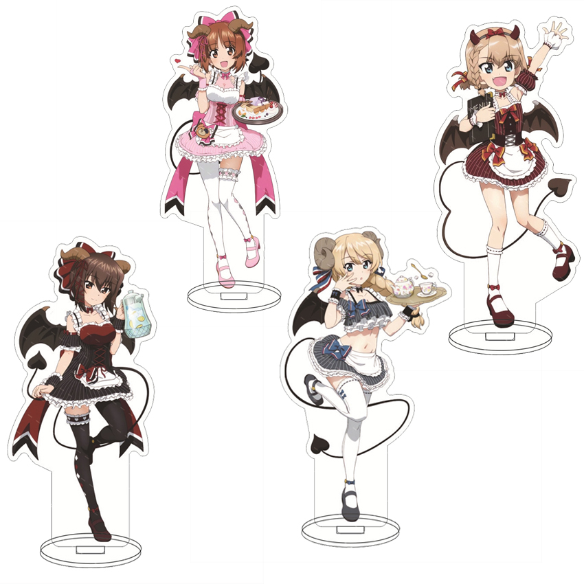 Figma Stand Set - 16 センチメートルアニメアクリルスタンドガールズ und パンツァー秋山由佳利安珠カドタニタケベ佐恵西住まほコスフィギュア装飾品ギフト