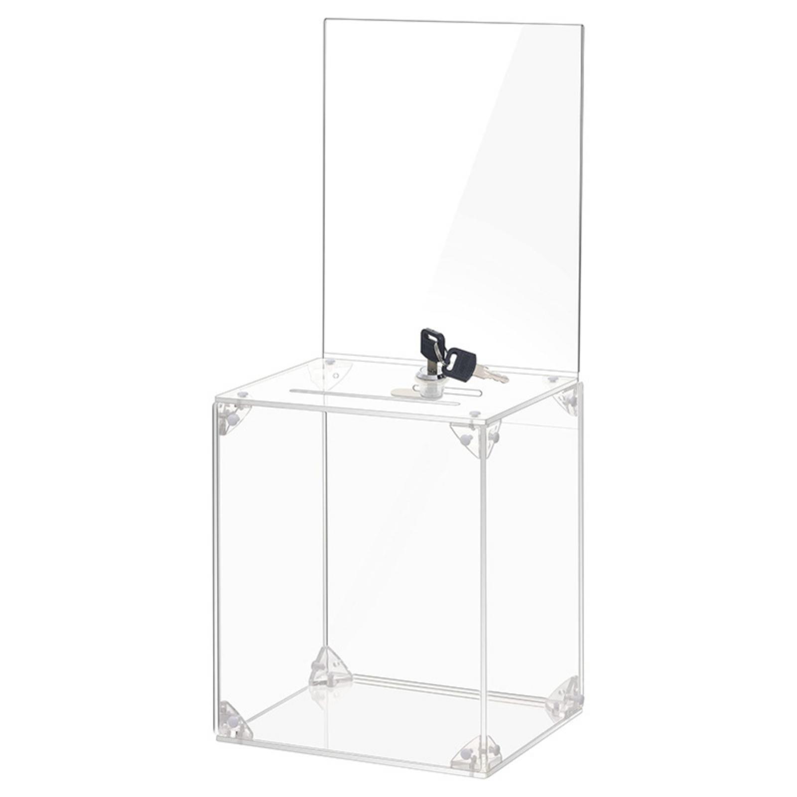 鍵付きで封筒を収納できるアクリル製寄付箱。教会、オフィス、イ - Display Case Acrylic のレビューと価格
