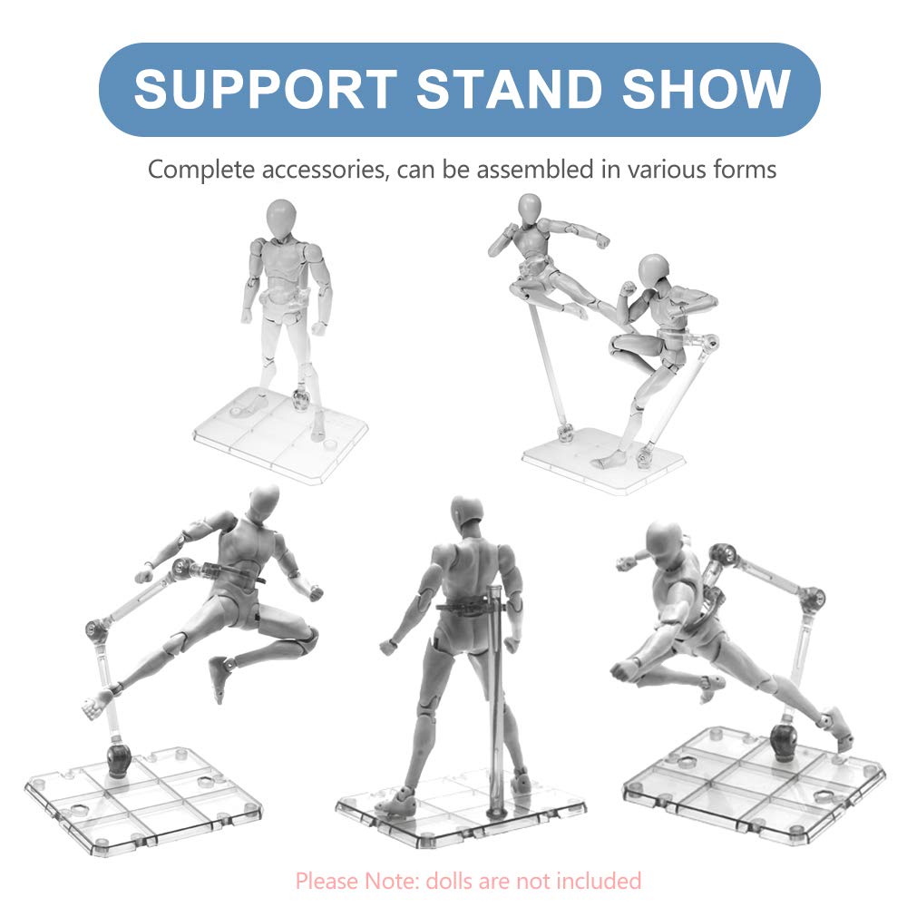 クリアアクションフィギュアスタンド、組み立てアクションフィギ - Action Figure Stand のレビューと価格