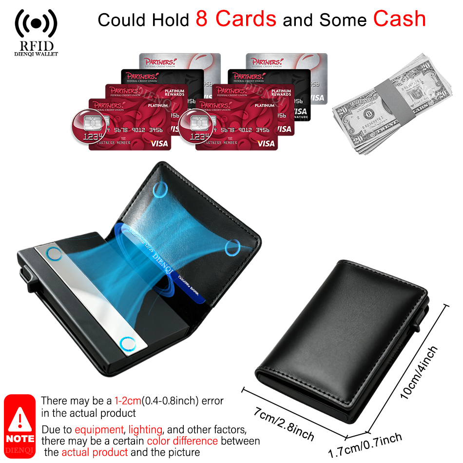 RFID対応クレジットカードホルダー、高級感のあるメンズ財布 - Card Top Loader のレビューと価格